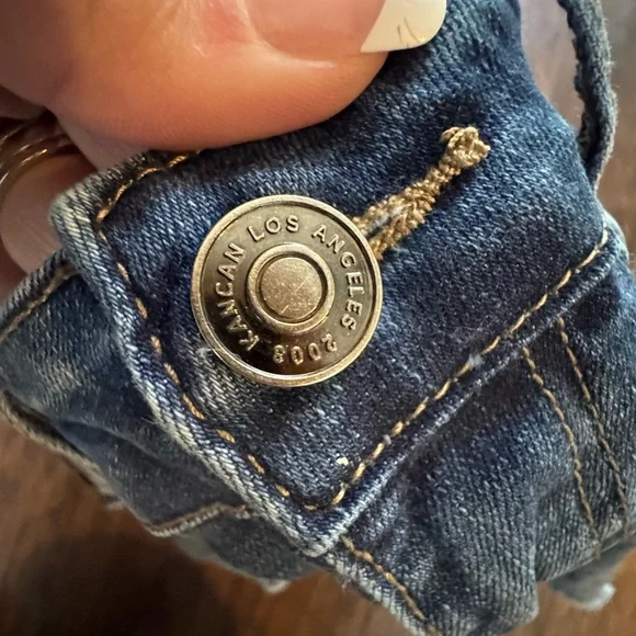 Kancan Size 7- pre loved-Denim Frayed Hem Women's Shorts - Picture 3 of 11